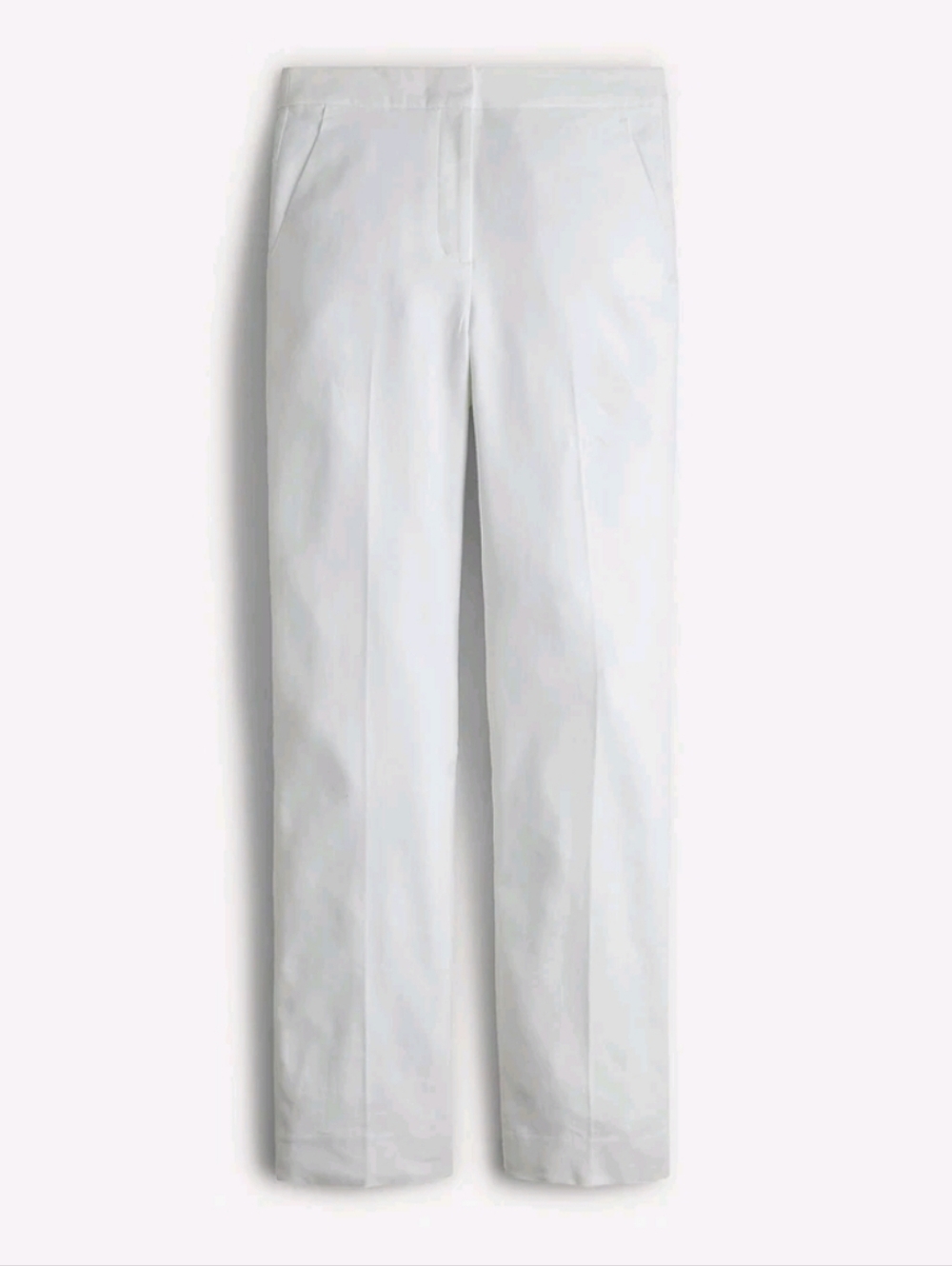 J. Crew Women's White Kate Straight-Leg Linen Blend Trousers